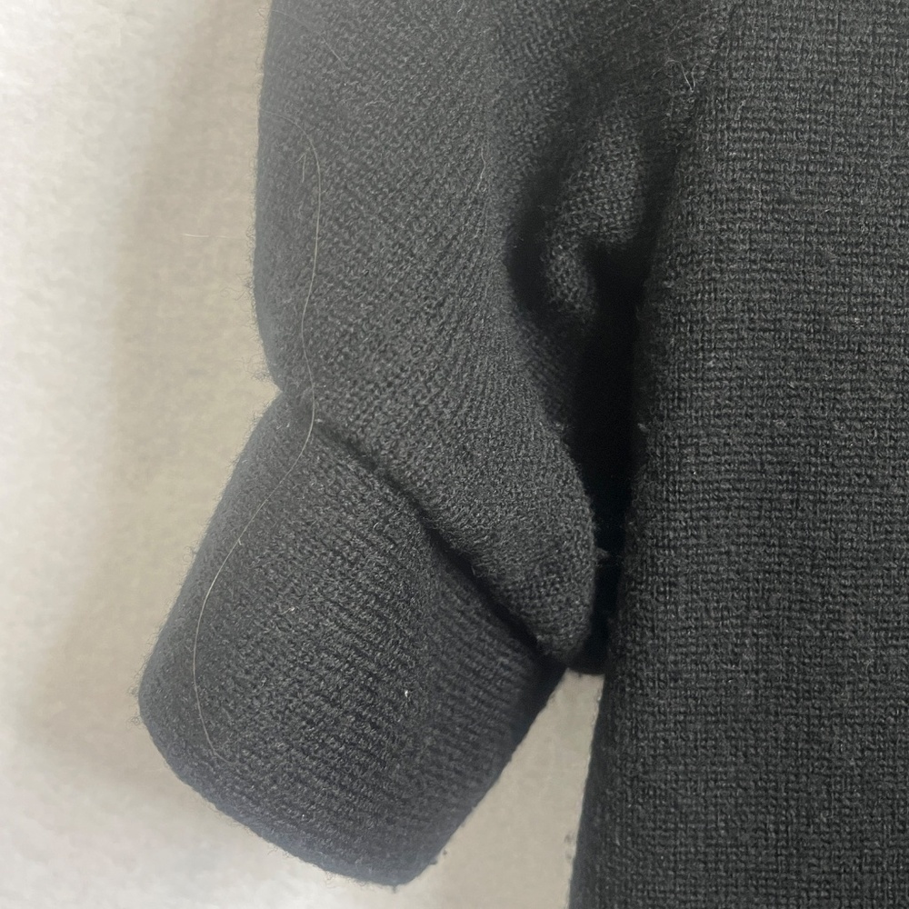 MK2K Wool Coat Black Double Breasted Short Sleeve Coat Jacket Size M/L - Picture 7 of 9